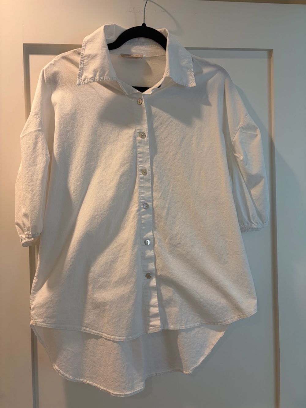 Crisp White Button-Down Shirt